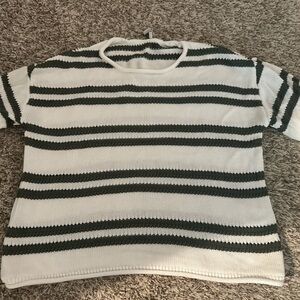 Z Supply green and White Striped Sweater
